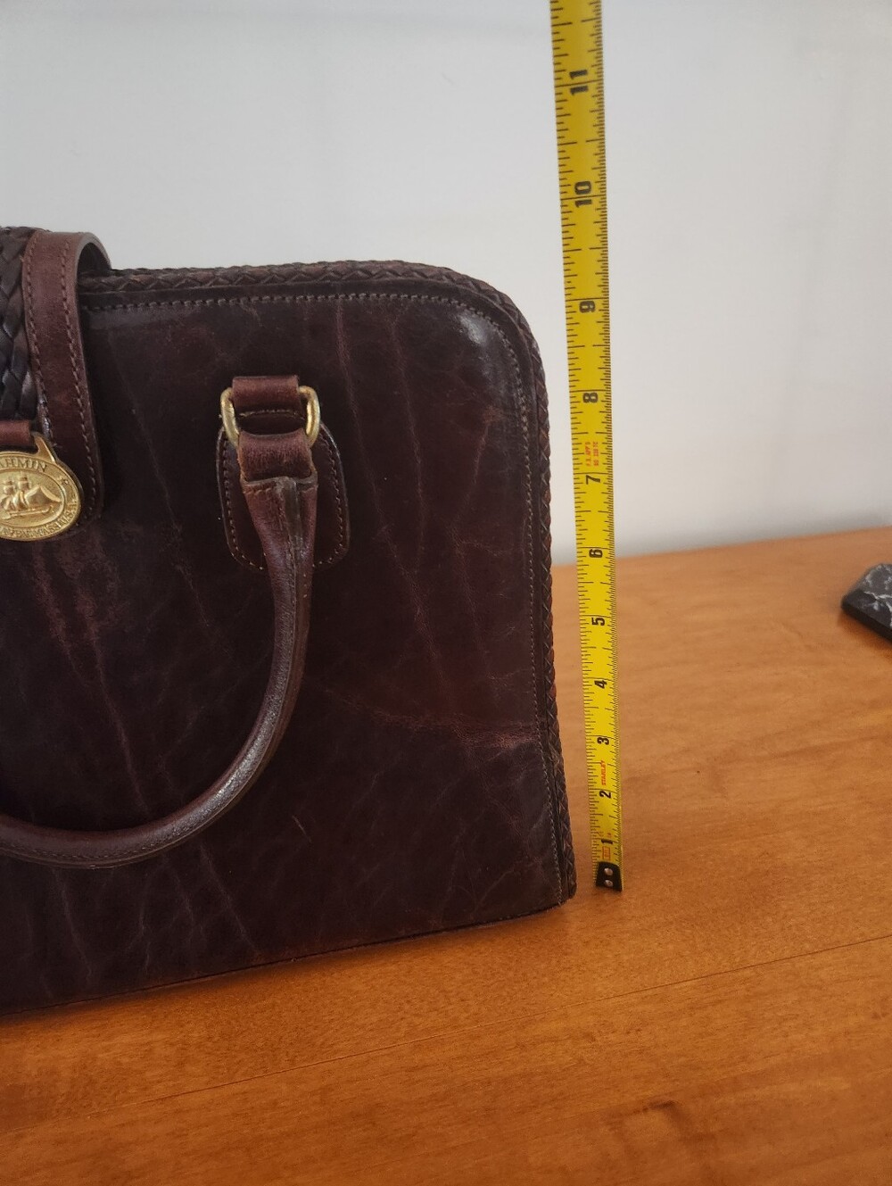 Vintage Brahmin Brown Leather Handbag - Picture 5 of 10